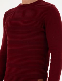 Erkek Slim Fit Bisiklet Yaka Bordo Kazak - U.s. polo assn фото 7