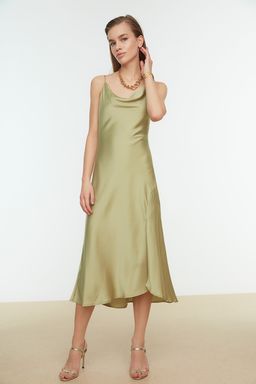 TRENDYOLMILLA Siyah Astarl? Dokuma Saten S?k Abiye Elbise TPRSS19BB0058 фото 8