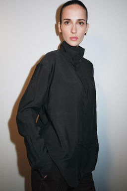 CAMISA FLUIDA OVERSIZE ZW COLLECTION / Gris antracita