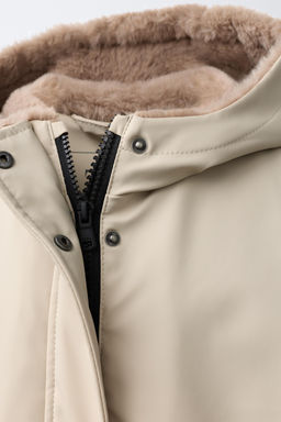 WATER-REPELLENT RUBBERISED FAUX FUR JACKET - Zara фото 5