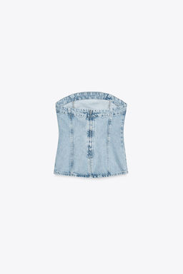 Z1975 DENIM BANDEAU TOP - Zara фото 8
