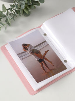 Фотоальбом на 40 фото 10×15 см «Счастливые моменты», искусственная кожа, розовый, 12.5×17 см