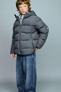 ABRIGO ACOLCHADO ETIQUETA WATER REPELLENT / Gris - Zara фото 11