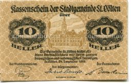 10 геллеров 1920 года Австрия Нотгельд  Св. Пёлтен