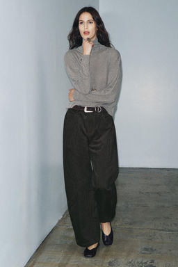 ZW COLLECTION STRIPED WIDE-LEG TROUSERS