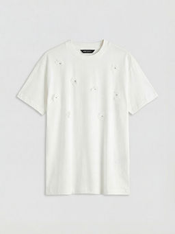 Bisiklet Yaka ?i?ek Nak??l? Bluz