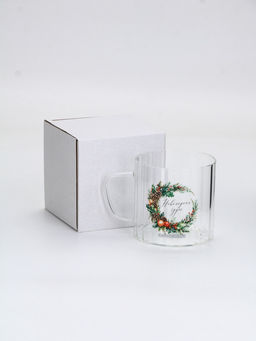 Кружка новогодняя стеклянная «Новогодних чудес», 650 мл