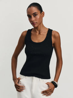 Майка из модала и хлопка со стразами / Zarina