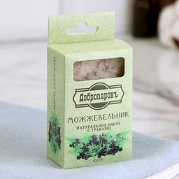 Мыло банное натуральное с травами в коробке Можжевельник 100 г Добропаровъ  фото 3