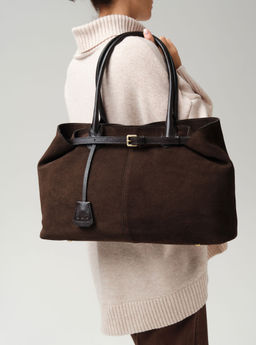 Замшевая сумка Daniela DBR 31375 черный каштан  фото 2