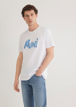 Mavi Logo Bask?l? Beyaz Tisort  фото 2