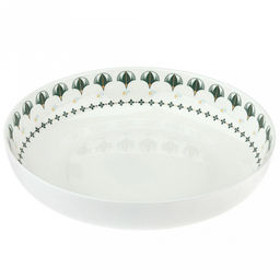 "Мадрид" Тарелка глубокая фарфоровая д207мм h44мм, 900мл, тонкостенный, деколь с золотом, в коробке (Китай)