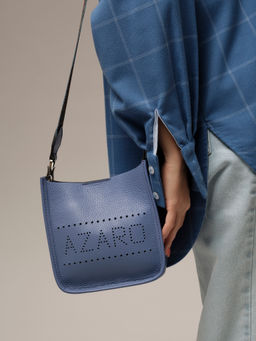 Сумка кожаная на плечо Azaro 30996 сиреневый закат