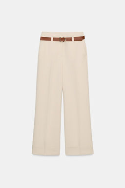 TROUSERS WITH TURN-UP CUFFS AND BELT - Zara фото 15