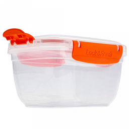 Контейнер для продуктов пластмассовый Мастер 1л, глубокий, прямоугольный, с клипсами, воздухонепроницаемый (герметичный), съемный силиконовый уплотнитель, подходит для СВЧ, цвета микс (Россия) - Домашняя мода фото 5