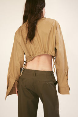 Camisa cropped con cordon de ajuste - H&m фото 4