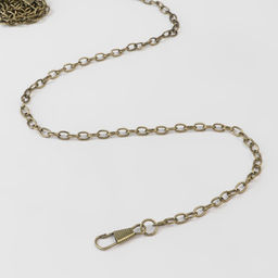 Цена за 2 шт. Цепочка для сумки, с карабинами, железная, 5×7 мм, 120 см, цвет бронзовый