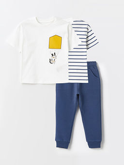 Bisiklet Yaka K?sa Kollu Erkek Bebek Ti??rt ve E?ofman Alt Tak?m