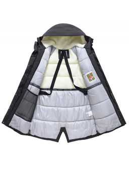 Парка зимняя женская с капюшоном черного цвета 9538-1Ch - Valianly фото 3