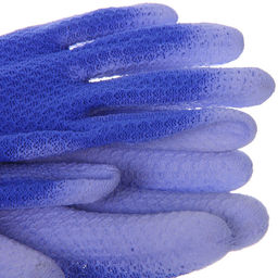 Цена за 12 шт. Перчатки нейлоновые "Садовник" с ПВХ покрытием синие 8 р-р ДоброСад