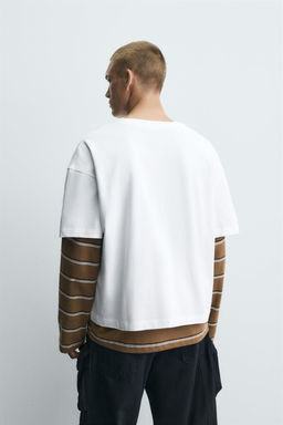 T-SHIRT WITH CONTRAST PRINTS - Zara фото 3