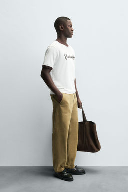 CONTRAST SLOGAN RIB T-SHIRT - Zara фото 4
