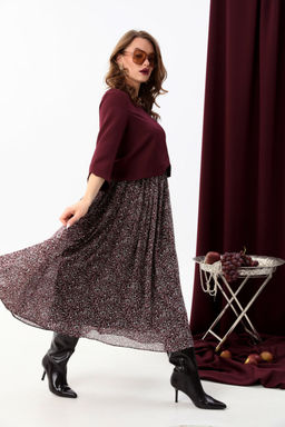 Платье NIKVA н740-14 винная абстракция  фото 4