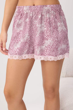 Pembe More Sustainable Leopar ve Zebra Desenli Dantel Detayl_ Dokuma Pijama Tak_m_ THMSS26PT00229 - Trendyolmilla фото 5
