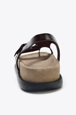 FLAT LEATHER SANDALS - Zara фото 11