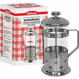 Чайник/кофейник (кофе-пресс) Кофе (Caffe) B535-800ML (сталь) 950082 /Mallony/ фото 5