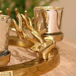 Подсвечник на 4 свечи «Рожки», 30×30×10 см, алюминий