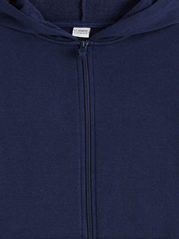 Uzun Kollu K?z ?ocuk Fermuarl? Sweatshirt