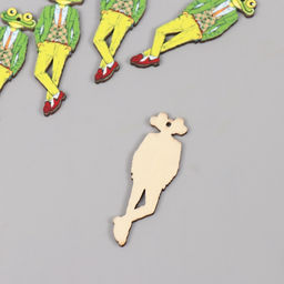 Цена за 5 шт. Декор для творчества дерево «Стильная лягушка», 5×1.6×0.3 см