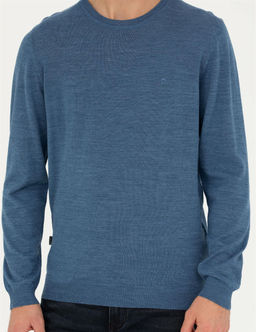 Mavi Slim Fit Bisiklet Yaka Y_n Kar___ml_ Basic Triko Kazak