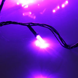 Гирлянда для дома НИТЬ "Хрусталь" 8 м 50 ламп LED, черный пров,IP-40. 8 режимов, Фиолетовый (возможность соединения)