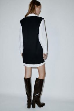 POPLIN COMBINED MINI DRESS - Zara фото 11