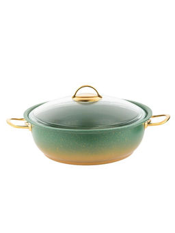 Мантоварка с крышкой стеклянной 28х10 см (5,8 л) с АПП, цвет: оливковый/золотой, арт. 4000-OLV/GD-28 - D.L.K. фото 5