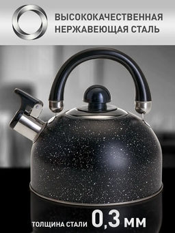 BE-0539 Чайник из нерж.стали 2.5л, индукционное дно