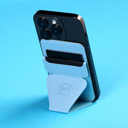 Магнитный кошелёк-подставка Windigo, поддержка Magsafe, для iPhone 12/13/14/15, небесный голубой  фото 16