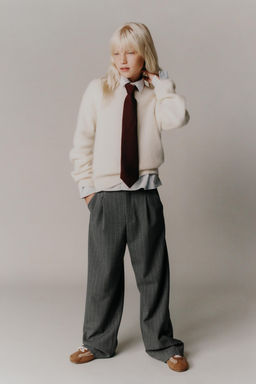 PINSTRIPE TROUSERS WITH BELT - Zara фото 5