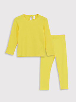 Bisiklet Yaka Uzun Kollu Basic K?z Bebek Pijama Tak?m?