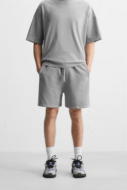 WASHED RELAXED FIT JOGGER BERMUDA SHORTS - Zara фото 31