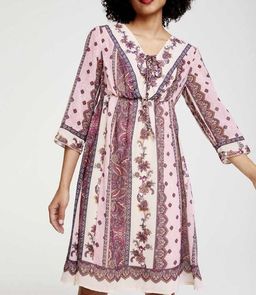 Платье, розово-белое