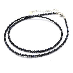 Чокер из сапфира шарик граненый 2мм, 42см Радуга камня