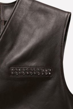 LEATHER WAISTCOAT WITH STUDS LUDOVIC DE SAINT SERNIN x ZARA фото 4