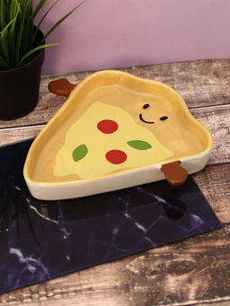 Тарелка керамическая iLikeGift Funny pizza, 21,6х20,3х2,5 см