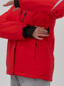 Горнолыжная куртка женская зимняя красного цвета 7017Kr - Chunmai фото 5