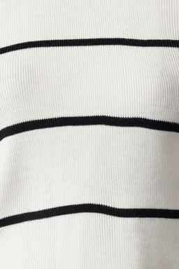 Ekru Omuzu Volanl? Cizgili Triko Kazak TWOAW25KZ00243 - Trendyolmilla фото 3