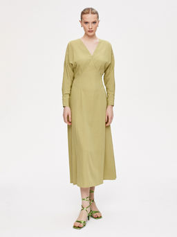 Платье с V-образным вырезом 422.050095/Оливковый
