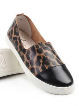 06-H1C-1PC BLACK/LEOPARD Туфли женские (натуральная кожа)